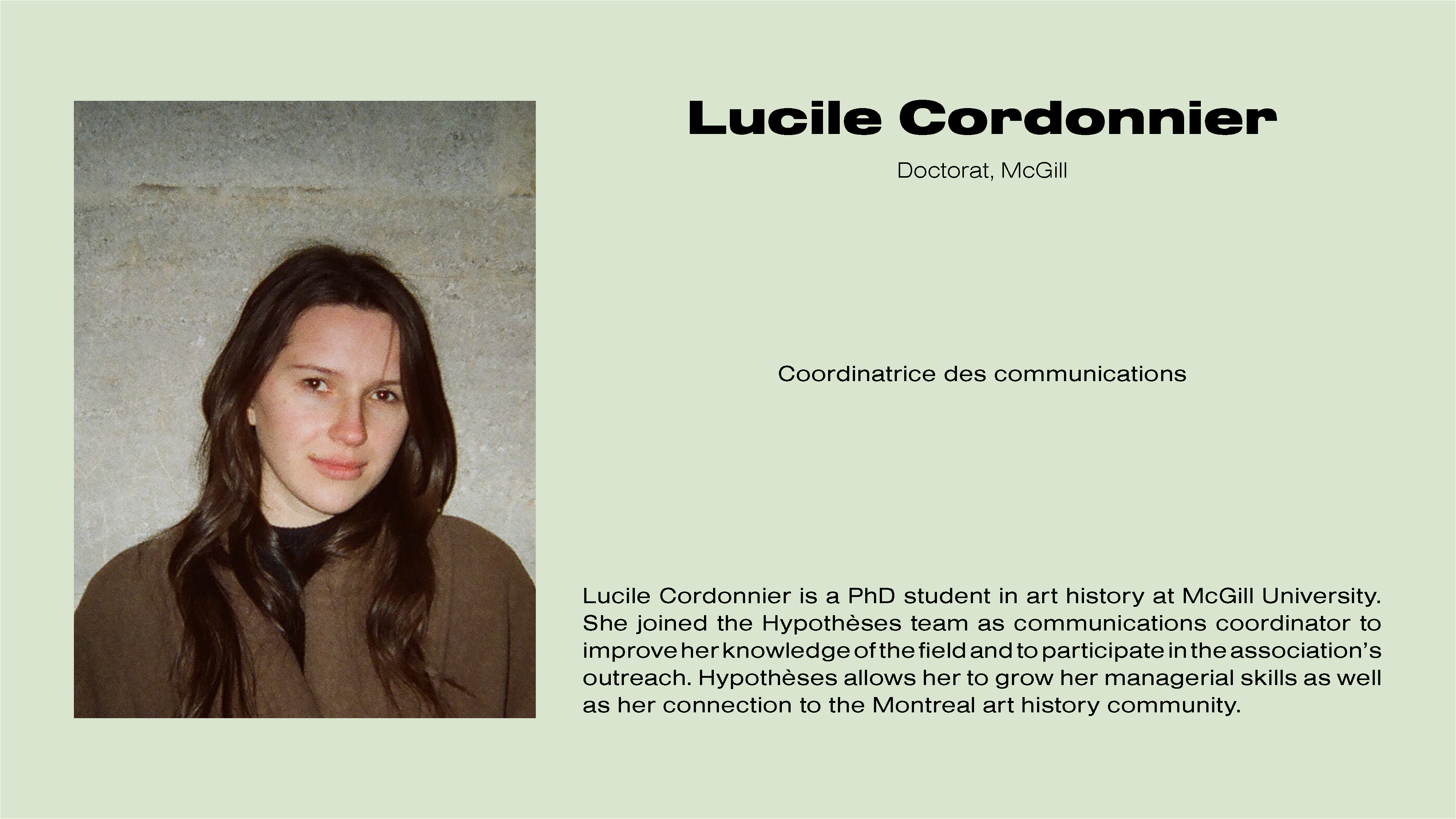 Lucile Cordonnier, coordinatrice des communications